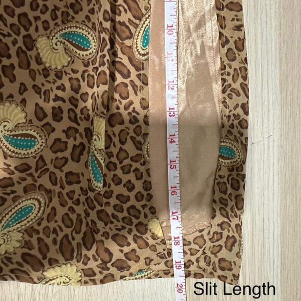 Y2K 90s Paisley Animal Print Festival Chiffon Chemise Slip Dress Size Small - Picture 15 of 15
